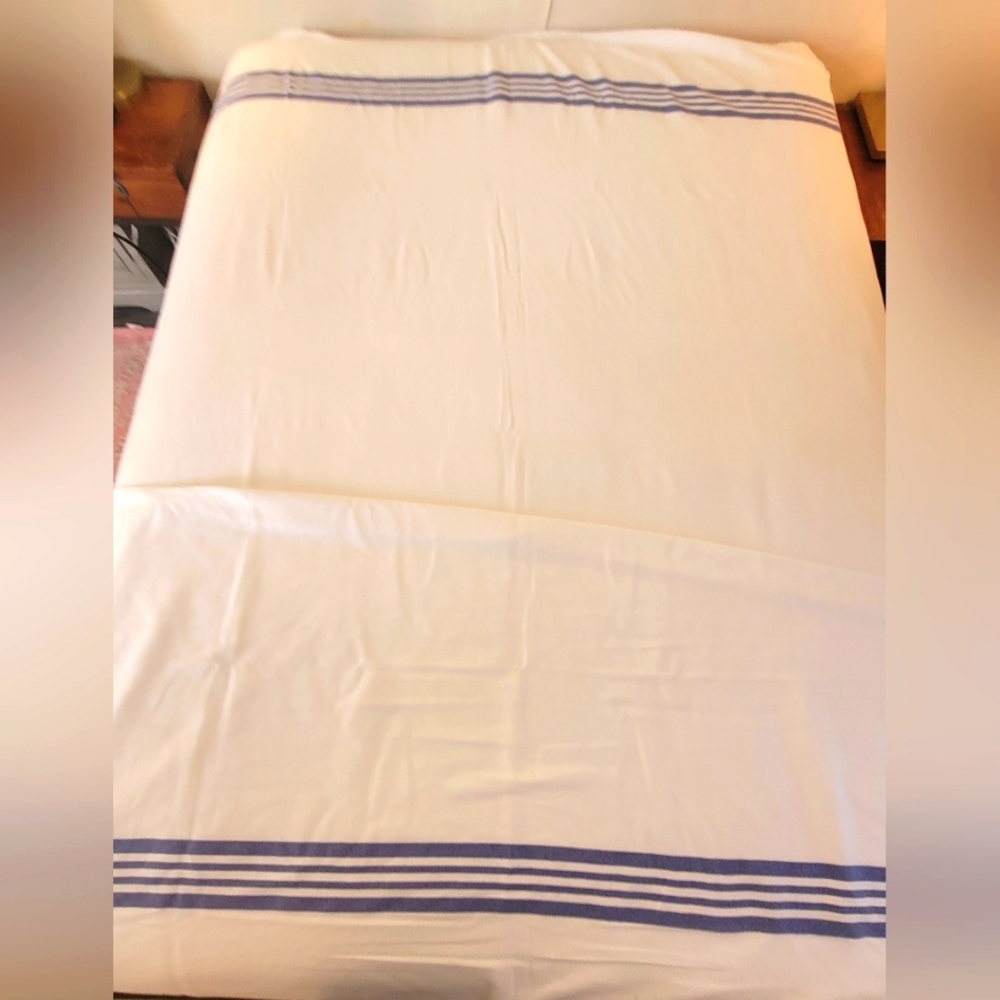 VINTAGE 100% Cotton Thick Single Flat Sheet